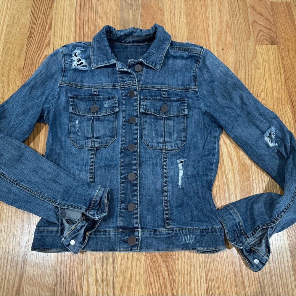 Kut from the Kloth Amelia distressed Denim Jacket